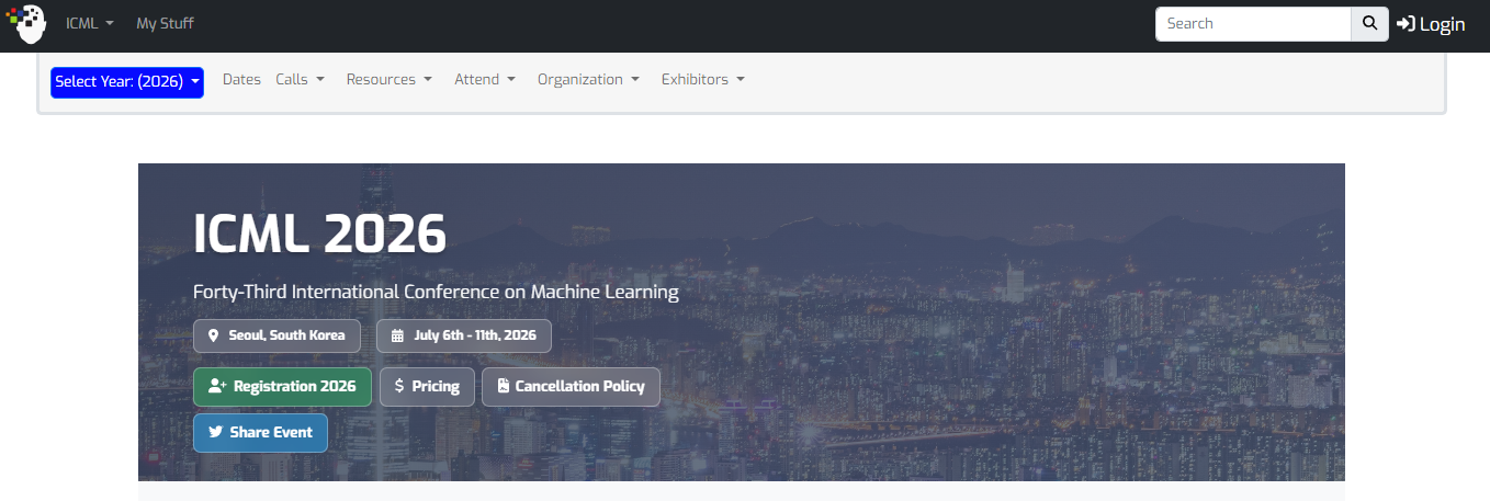 ICML 2026 - 43rd International Conference on Machine Learning